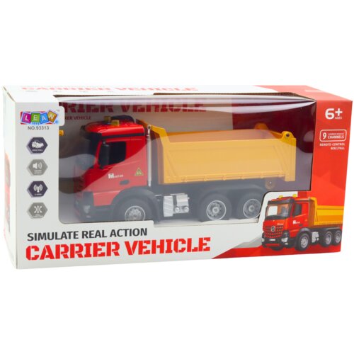Lean Toys Daljinski upravljalnik Dump Truck RC 2.4G Zveni rumeno-rdeče Slike