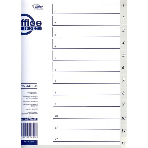 Forpus Pregradni registri A4+ PP 1-12, sivi Slike