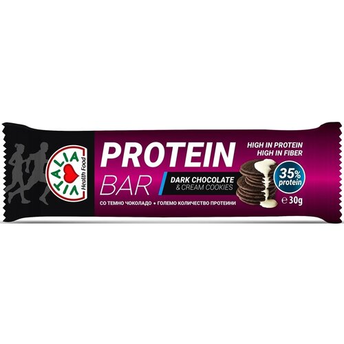 Vitalia proteinska čokoladica crna čokolada i krem kolačići 30g Cene