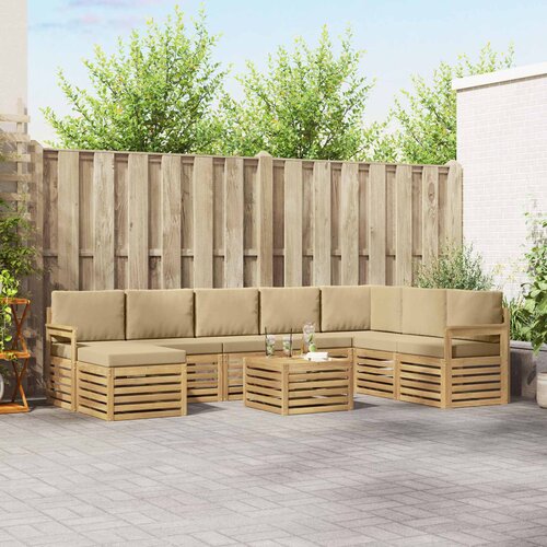  Set vanjskih sofa 7 kom. Bijela i Bež Poliester Cene