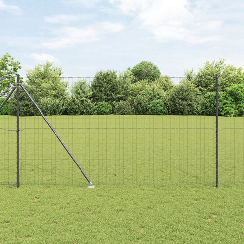 vidaXL evropska ograja z 7 nabirnimi stebri 1.6x10 m galvanizirano jeklo siva Cene