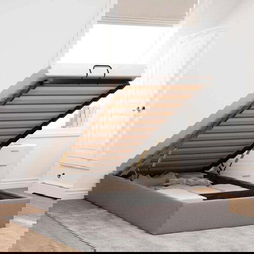 vidaXL Otomanski okvir kreveta bez madraca smeđe-sivi 90x190cm tkanine Cene