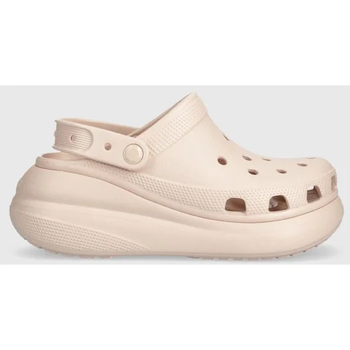 Crocs Natikači Classic Crush Clog ženski, roza barva, 207521