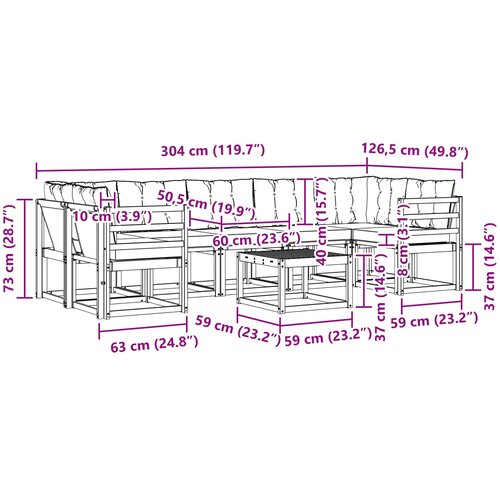  Set vanjskih sofa 8 kom. Prirodna i bež Slike