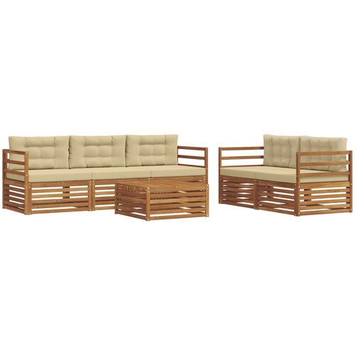  Set vanjskih sofa 6 kom. Prirodna i bež 79 x 79 x 37 cm Slike