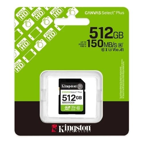 Kingston canvas select plus sd 512gb class10 uhs-i (sds3/512gb) spominska kartica Slike