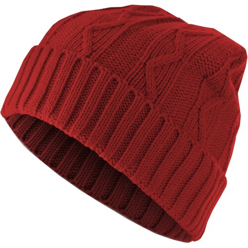 MSTRDS Beanie Cable Flap Beanie - Red Slike
