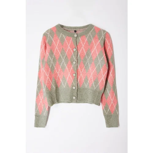 Trendyol Green Boucle Knitwear Cardigan