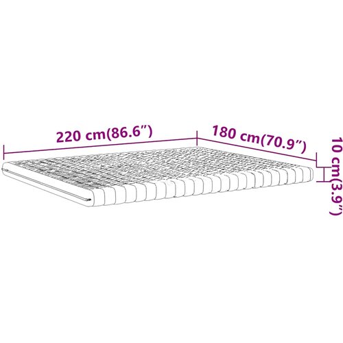  Madrac od pjene bijeli 180x220 cm 7 zona tvrdoća 20 ILD Slike