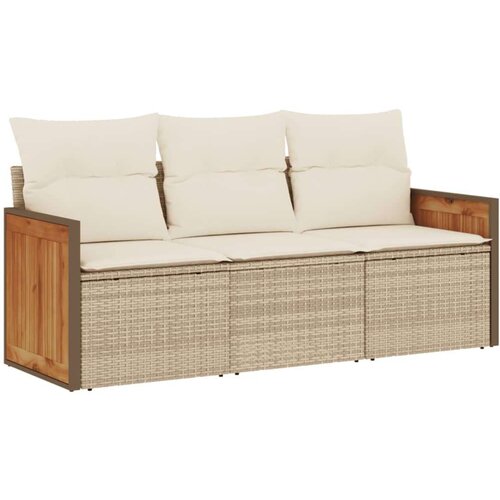 VidaXL 3-dijelni set vrtnih sofa od poliratana s jastucima bež Slike