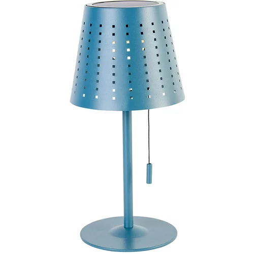 QAZQA Zunanja namizna svetilka modra z LED 3-stopenjsko zatemnitvijo, polnilno in solarno - Ferre