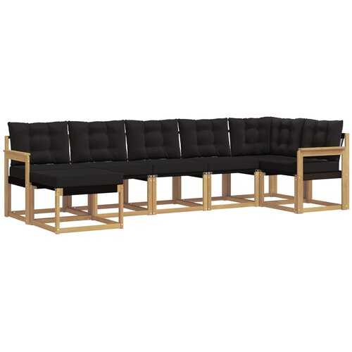 vidaXL Zunanja garnitura za sedenje z blazino 7 pcs Bela in črna, (5000272080) Cene