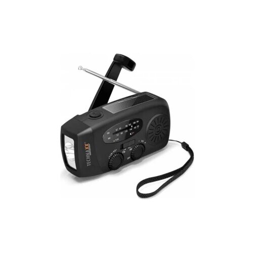 Technaxx TX-238 radio za hitne slučajeve AM, FM radio za hitne slučajeve ručna obrtaljka, solarni panel, džepna svjetiljka, mogućnost punjenja crna Cijene