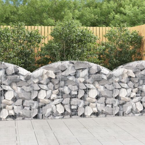vidaXL Obokana gabionska košara 150x30x80/100 cm pocinkano železo Cene
