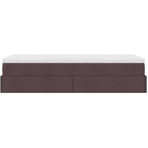 VidaXL otomanski okvir kreveta s madraca tamnosmeđi 100x200cm tkanine Slike
