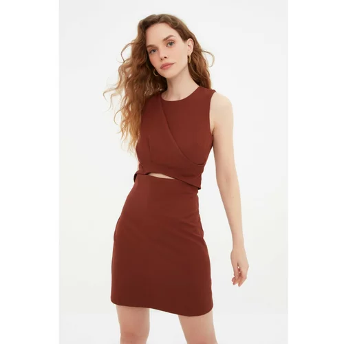 Trendyol Brown Cut Out Detailed Dress