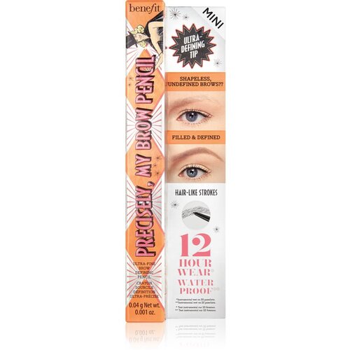 Benefit Precisely, My Brow Pencil Mini natančni svinčnik za obrvi odtenek 4 Warm Deep Brown 0.04 g Slike