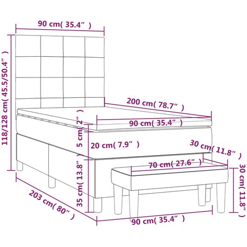 Box spring krevet s madracem ružičasti 90x200 cm bar&amp;scaron;unasti Slike