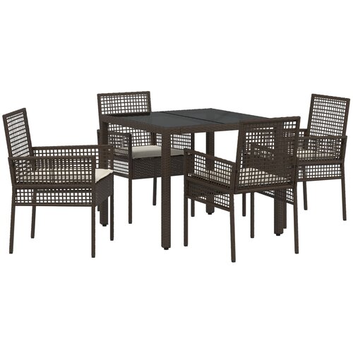 VidaXL Set 3 Rjava PE ratan UV-odporni materiali Vrtna miza, (22015383) Slike