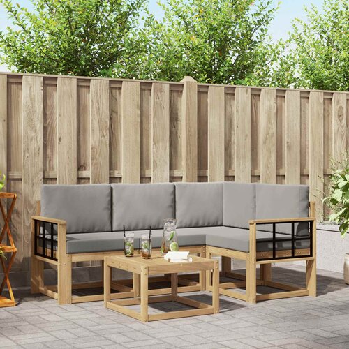  Set vanjskih sofa 5 kom. Bijela i svjetlosiva Poliester Cijene