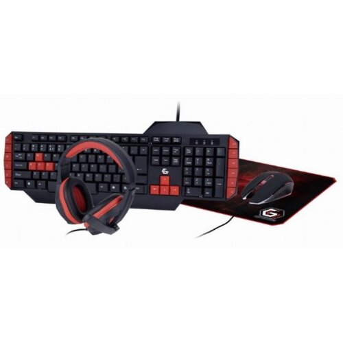 Gembird Tastatura + mi&amp;scaron; + slu&amp;scaron;alice + podloga Gaming GGS-UMG4-02, USA layout Slike