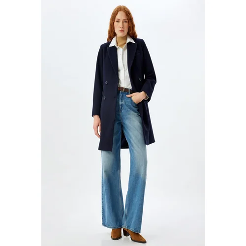 Koton Navy Blue Women's Coat