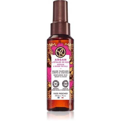 Yves Rocher Bain de Nature Mirisna magla za tijelo i kosu za žene Argan & Rose Petals 100 ml Cene