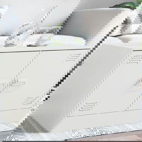 VidaXL Klubska mizica bela 67x50x44 cm jeklo Slike
