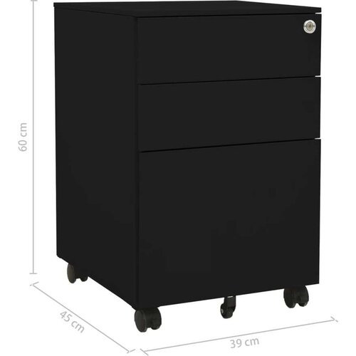  Premična omara za dokumente črna 39x45x60 cm jeklo, (20705437) Slike