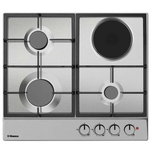 Hansa Ploča za kuhanje BHMI610302, kombinirana, 3 plin + 1 struja, inox, gus re&amp;scaron;etka Slike