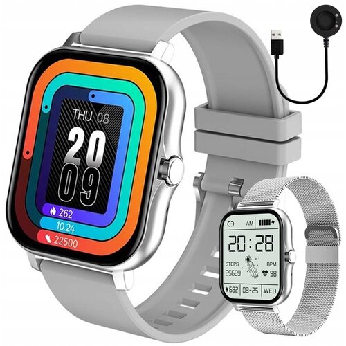  Aku. unisex športna pametna ura touch 2 pasova Bluetooth FitPro srebrna Cene