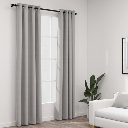 VidaXL Zatemnitvene zavese z obročki 2 kosa sive 140x225 cm Slike