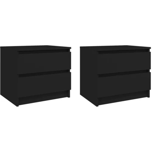 Nočna omarica 2 kosa črna 50x39x43,5 cm iverna plošča