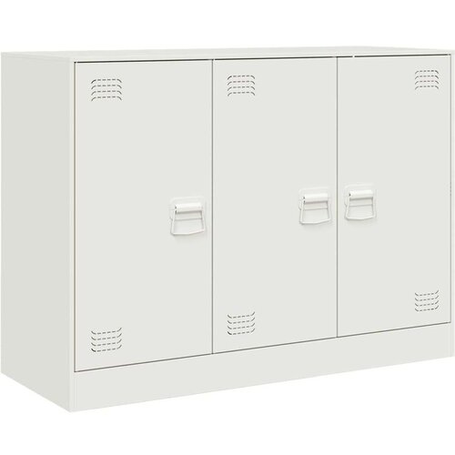 VidaXL Komoda bela 99x39x73 cm jeklo Slike