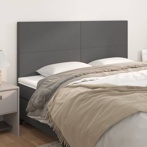 vidaXL Posteljno vzglavje 4 kosa siv 90x5x78/88 cm umetno usnje Cene