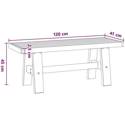  Klupa za blagovanje NOAIN 120 x 41 x 45 cm Masivna borovina Slike