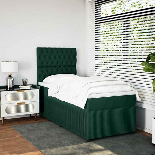 Box spring krevet s madracem tamnozeleni 90x190 cm bar&scaron;unasti Cijene