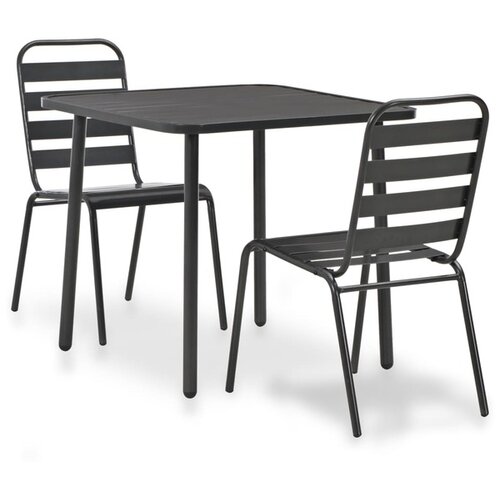  3-dijelni bistro set čelični tamno sivi Cene