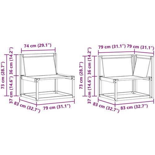  Set vanjskih sofa 8 pcs Bijela i krem 79 x 79 x 37 cm Slike