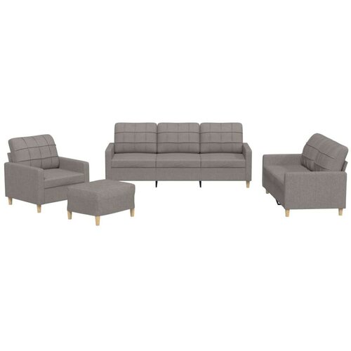  4-dijelni set sofa s jastucima smeđesivi od tkanine Slike