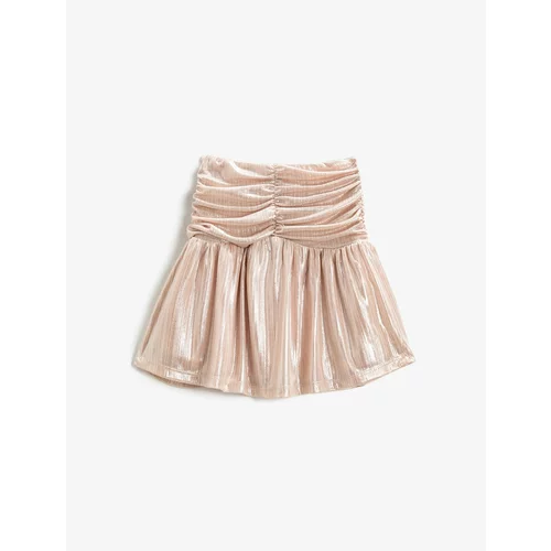 Koton Midi Skirt with Shiny Draping Detail.