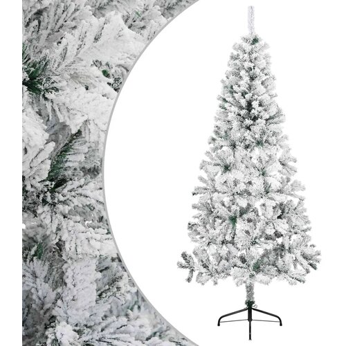  Umjetno božićno drvce 240 cm PVC i čelik Zelena i bijela - Zelena i bijela 240 cm Slike