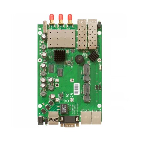 MikroTik RouterBoard RB953GS-5HnT – 3x Gigabit LAN/WAN+2 x SFP slota, 3x3 MIMO 300Mb/s high power 1600mW wireless 802.11n sa 3x RPSMA, USB, 2 x miniPCIe (3G/LTE/WiFi), 2 x SIM slot, CPU Scorpion 720MHz, 128MB RAM, ROS L5 Cene
