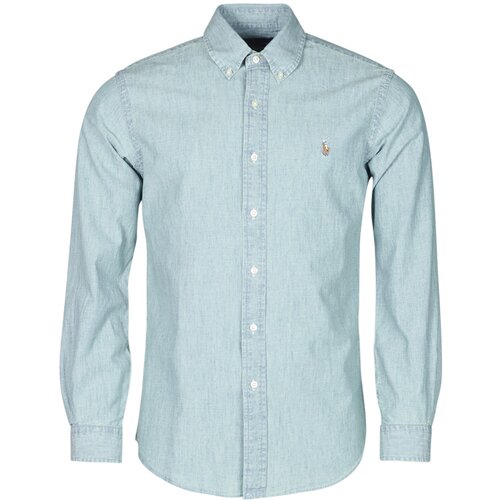 Polo Ralph Lauren CHEMISE AJUSTEE EN CHAMBRAY DENIM COL BOUTONNE LOGO PONY PLAYER Plava Cene