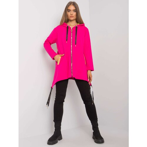 Fashion Hunters Fuchsia sweatshirt with a zipper with pockets Cene