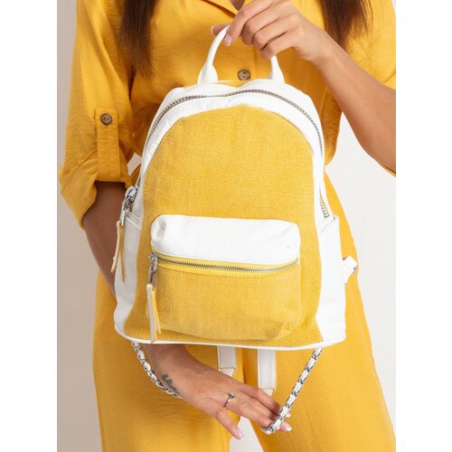 Fashion Hunters White and yellow backpack Slike