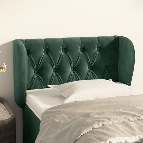 vidaXL Vzglavje z ušesi temno zeleno 83x23x78/88 cm žamet Cene