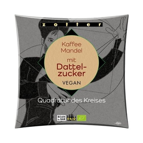 BIO čokolada Quadratur des Kreises - kava in mandlji z datljevim sladkorjem Cene