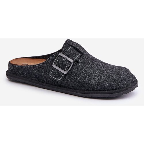 Inblu comfortable Men's Slippers With Buckle Graphite Cene