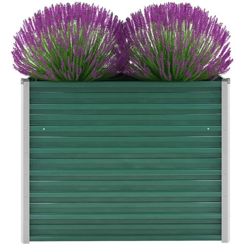 vidaXL Visoka greda iz pocinkanega jekla 100x40x77 cm zelene barve Cene